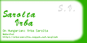 sarolta vrba business card